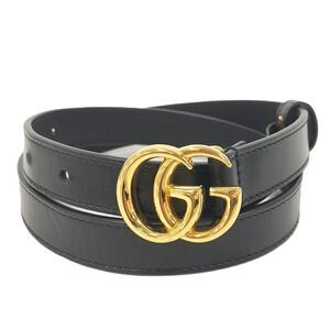 Gucci Belt GG Marmont Leather Black 409417